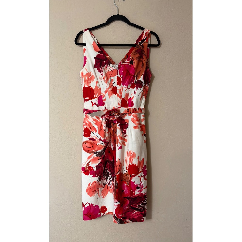 Suzi Chin Maggy Boutique Floral Sheath Dress Belt 6